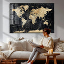Framed Large World Map Wall Art Canvas Print for Living Room by MyGreatCanvas | Canvas Wall Art Prints | Photo Prints & Wall Decor