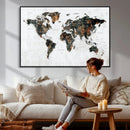 Large World Map Canvas Print – Framed Travel Map Wall Art