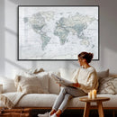 World Map Canvas Print – Detailed Map of the World Wall Art