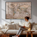 Grunge World Map Canvas Wall Art - Vintage Aged World Map by MyGreatCanvas | Canvas Wall Art Prints | Photo Prints & Wall Decor