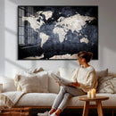 Vintage World Map Canvas Wall Art – Antique Triptych Map