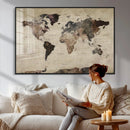 World Map Canvas Print – Detailed Map of the World Adventure