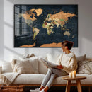 Vintage World Map Canvas Wall Art – Detailed Map with by MyGreatCanvas | Canvas Wall Art Prints | Photo Prints & Wall Decor