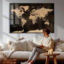 World Map Canvas Print – Detailed Map of the World Wall Art