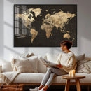 Framed World Map with Pin Canvas Print – Detailed World Map by MyGreatCanvas | Canvas Wall Art Prints | Photo Prints & Wall Decor