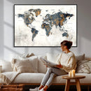 World Map Wall Art Canvas Print for Office Wall Decor by MyGreatCanvas | Canvas Wall Art Prints | Photo Prints & Wall Decor