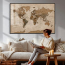 World Map Canvas Wall Art Print, Detailed Global Map Artwork by MyGreatCanvas | Canvas Wall Art Prints | Photo Prints & Wall Decor