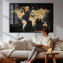World Map Canvas Wall Art with Famous Landmarks – Framed by MyGreatCanvas | Canvas Wall Art Prints | Photo Prints & Wall Decor