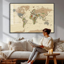 Extra Large World Map Canvas Print – Detailed Map of the by MyGreatCanvas | Canvas Wall Art Prints | Photo Prints & Wall Decor