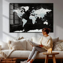 World Map Canvas Print – Framed Push Pin Wall Art, Color by MyGreatCanvas | Canvas Wall Art Prints | Photo Prints & Wall Decor