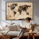 World Map Wall Art Canvas Print by MyGreatCanvas | Canvas Wall Art Prints | Photo Prints & Wall Decor