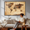 Modern Red and Gray World Map Canvas Print – Framed Wall Art by MyGreatCanvas | Canvas Wall Art Prints | Photo Prints & Wall Decor