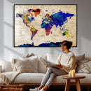 Colorful World Map Canvas Wall Art – Abstract Watercolor Map by MyGreatCanvas | Canvas Wall Art Prints | Photo Prints & Wall Decor
