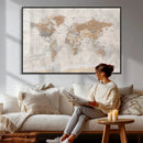 Detailed World Map Wall Art Canvas Print for Home and Office Decor by MyGreatCanvas | Canvas Wall Art Prints | Photo Prints & Wall Decor