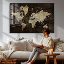 Blue World Map Canvas Wall Art – Framed Modern Travel Map by MyGreatCanvas | Canvas Wall Art Prints | Photo Prints & Wall Decor