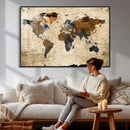 World Map Wall Art Canvas Print, Modern Decorative Framed by MyGreatCanvas | Canvas Wall Art Prints | Photo Prints & Wall Decor