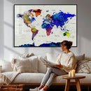 World Map Wall Art Canvas Print, Modern Decorative Framed by MyGreatCanvas | Canvas Wall Art Prints | Photo Prints & Wall Decor