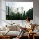 Misty Mountain Forest Canvas Print, Foggy Pine Trees Nature by MyGreatCanvas | Canvas Wall Art Prints | Photo Prints & Wall Decor