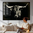 Black Bull Wall Art Canvas Print, Texas Longhorn Portrait by MyGreatCanvas | Canvas Wall Art Prints | Photo Prints & Wall Decor