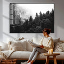 Black White Forest Wall Art Canvas Print, Misty Pine Tree by MyGreatCanvas | Canvas Wall Art Prints | Photo Prints & Wall Decor