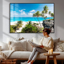 Barbados Beach Wall Art Canvas Print, Palm Tree Ocean by MyGreatCanvas | Canvas Wall Art Prints | Photo Prints & Wall Decor