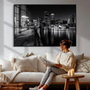Boston Wall Art Canvas Print, Boston City Downtown Night by MyGreatCanvas | Canvas Wall Art Prints | Photo Prints & Wall Decor