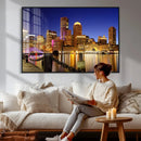 Boston Wall Art Canvas Print, Boston City Downtown Night by MyGreatCanvas | Canvas Wall Art Prints | Photo Prints & Wall Decor