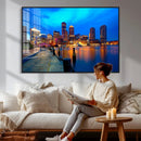 Boston Wall Art Canvas Print, Boston City Downtown Night by MyGreatCanvas | Canvas Wall Art Prints | Photo Prints & Wall Decor