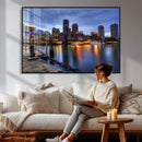 Boston Wall Art Canvas Print, Boston City Downtown Night by MyGreatCanvas | Canvas Wall Art Prints | Photo Prints & Wall Decor