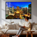 Chicago Wall Art Canvas Print - Chicago City Downtown Night by MyGreatCanvas | Canvas Wall Art Prints | Photo Prints & Wall Decor