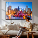 Chicago Wall Art Canvas Print, Chicago City Downtown Night by MyGreatCanvas | Canvas Wall Art Prints | Photo Prints & Wall Decor