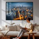Chicago Wall Art Canvas Print - Chicago City Downtown Night by MyGreatCanvas | Canvas Wall Art Prints | Photo Prints & Wall Decor