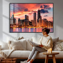 Chicago Wall Art Canvas Print - Chicago City Downtown Night by MyGreatCanvas | Canvas Wall Art Prints | Photo Prints & Wall Decor