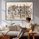 Abstract Cow Longhorn Wall Art Canvas Print for Cabin Decor by MyGreatCanvas | Canvas Wall Art Prints | Photo Prints & Wall Decor