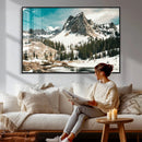 Snowy Mountain Wall Art Canvas Print, Alpine Pine Forest by MyGreatCanvas | Canvas Wall Art Prints | Photo Prints & Wall Decor