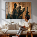 Rustic Bear Wall Art Canvas Print – Woodland Wildlife by MyGreatCanvas | Canvas Wall Art Prints | Photo Prints & Wall Decor