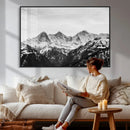Black and White Mountain Wall Art Canvas Print, Snowy Alpine by MyGreatCanvas | Canvas Wall Art Prints | Photo Prints & Wall Decor
