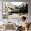Lake Braies Alpine Landscape Wall Art Canvas Print, by MyGreatCanvas | Canvas Wall Art Prints | Photo Prints & Wall Decor