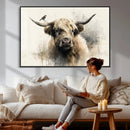 Abstract Highland Cow Wall Art Canvas Print, Rustic Farm by MyGreatCanvas | Canvas Wall Art Prints | Photo Prints & Wall Decor