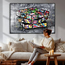 Graffiti Cube Abstract Street Art Wall Art Canvas Print by MyGreatCanvas | Canvas Wall Art Prints | Photo Prints & Wall Decor