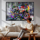 Graffiti Motorcycle Wall Art Canvas Print, Urban Street Art by MyGreatCanvas | Canvas Wall Art Prints | Photo Prints & Wall Decor