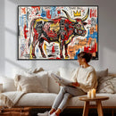 Texas Bull Wall Art Canvas Print, Abstract Graffiti Bull by MyGreatCanvas | Canvas Wall Art Prints | Photo Prints & Wall Decor