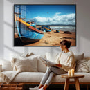 Fishing Boats Wall Art Canvas Print, Coastal Boat Beach by MyGreatCanvas | Canvas Wall Art Prints | Photo Prints & Wall Decor