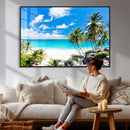 Tropical Beach Wall Art Canvas Print, Palm Tree Ocean by MyGreatCanvas | Canvas Wall Art Prints | Photo Prints & Wall Decor
