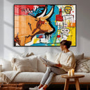 Basquiat Style Bull Graffiti Wall Art Canvas Print, Street by MyGreatCanvas | Canvas Wall Art Prints | Photo Prints & Wall Decor