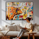 Basquiat Style Bull Graffiti Wall Art Canvas Print, Street by MyGreatCanvas | Canvas Wall Art Prints | Photo Prints & Wall Decor