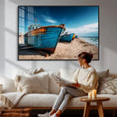 Coastal Fishing Boats Wall Art Canvas Print, Sunset Beach by MyGreatCanvas | Canvas Wall Art Prints | Photo Prints & Wall Decor