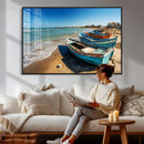 Coastal Fishing Boats Wall Art Canvas Print, Sunset Beach by MyGreatCanvas | Canvas Wall Art Prints | Photo Prints & Wall Decor