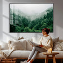 Misty Pine Forest Wall Art Canvas Print, Foggy Evergreen by MyGreatCanvas | Canvas Wall Art Prints | Photo Prints & Wall Decor