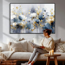 Large Abstract Flowers Wall Art Canvas Print – Gold and Blue by MyGreatCanvas | Canvas Wall Art Prints | Photo Prints & Wall Decor